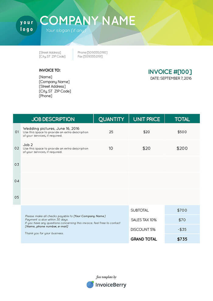 Free Invoice Templates